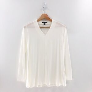 Eileen Fisher V-Neck Top White XS‎